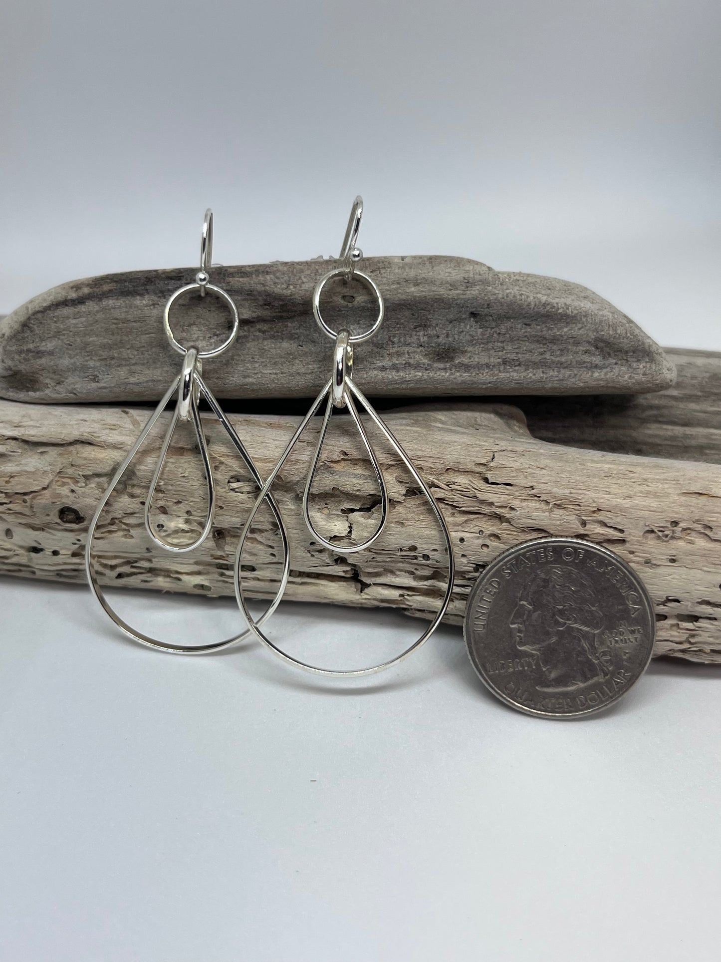 Double Dangle Teardrop Hoops